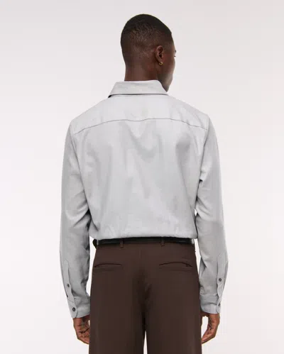 Abercrombie & Fitch A&f Collins Slim Stretch Suiting Shirt In Gray