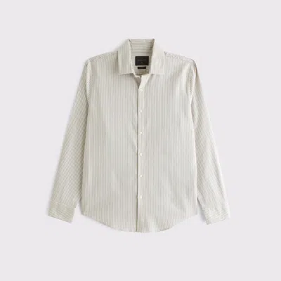 Abercrombie & Fitch A&f Collins Slim Stretch Suiting Shirt In Neutral