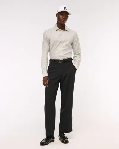Abercrombie & Fitch A&f Collins Slim Stretch Suiting Shirt In Neutral