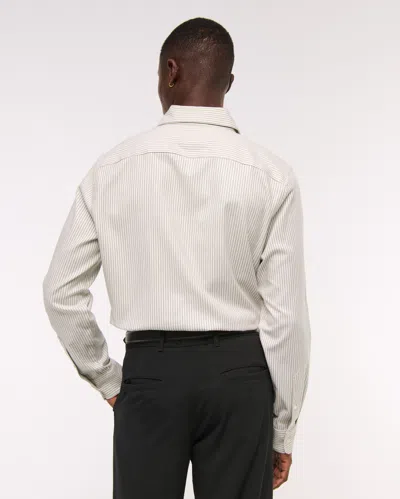 Abercrombie & Fitch A&f Collins Slim Stretch Suiting Shirt In Neutral