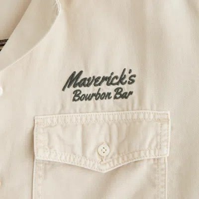 Abercrombie & Fitch Short-sleeve Western Graphic Button-up Shirt In Neutral