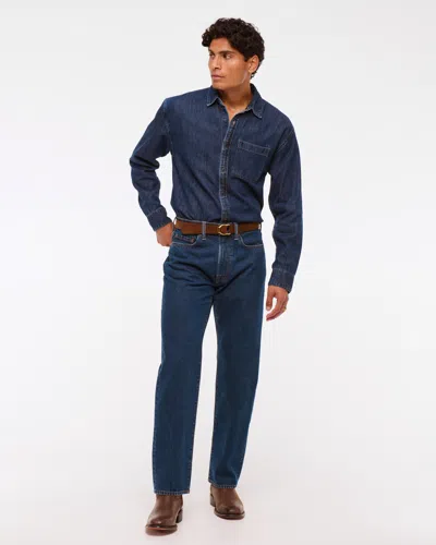 Abercrombie & Fitch Denim Button-up Shirt In Blue