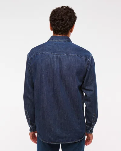 Abercrombie & Fitch Denim Button-up Shirt In Blue