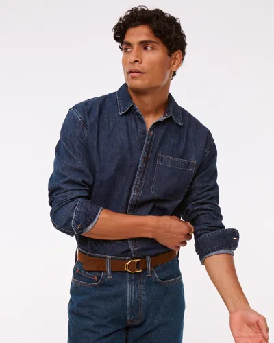 Abercrombie & Fitch Denim Button-up Shirt In Blue