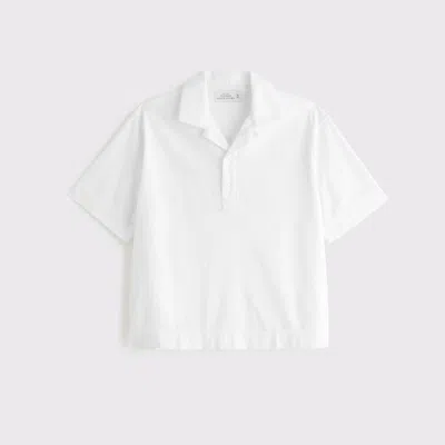 Abercrombie & Fitch Summer Linen-blend Popover In White