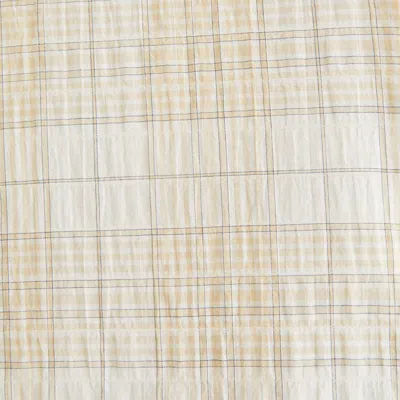 Abercrombie & Fitch Lightweight Crinkle Button-up Shirt In Yellow