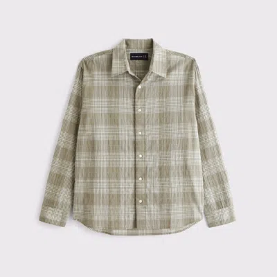 Abercrombie & Fitch Lightweight Crinkle Button-up Shirt In Multi