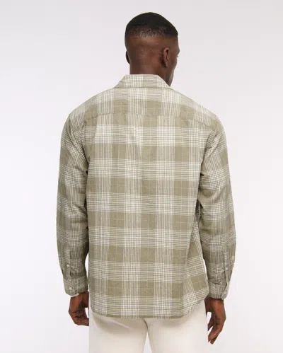 Abercrombie & Fitch Lightweight Crinkle Button-up Shirt In Multi