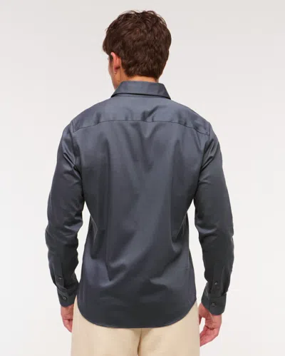 Abercrombie & Fitch A&f Collins Slim Stretch Suiting Shirt In Black