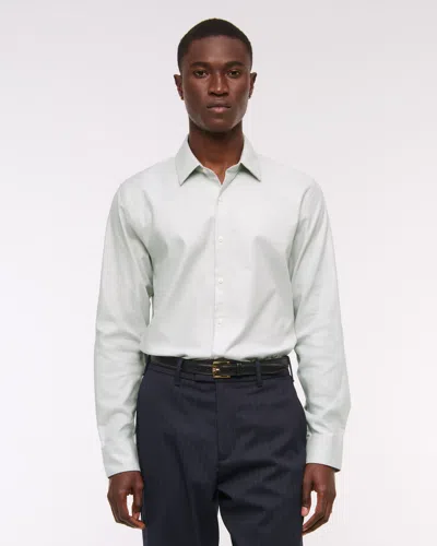 Abercrombie & Fitch A&f Collins Slim Stretch Suiting Shirt In Green