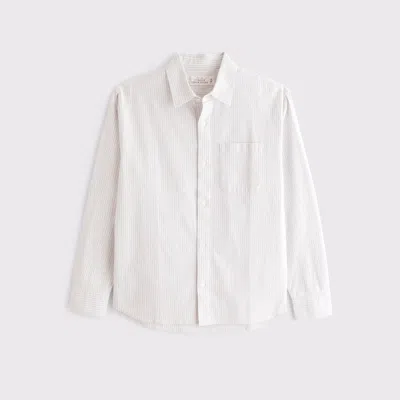 Abercrombie & Fitch Summer Linen-blend Button-up Shirt In White