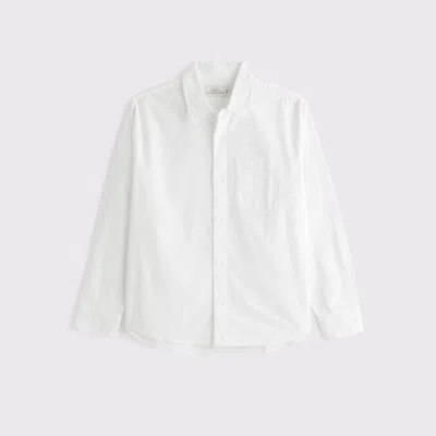 Abercrombie & Fitch Summer Linen-blend Button-up Shirt In White