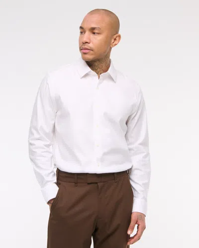 Abercrombie & Fitch A&f Collins Slim Stretch Suiting Shirt In White