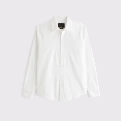 Abercrombie & Fitch A&f Collins Slim Stretch Suiting Shirt In White