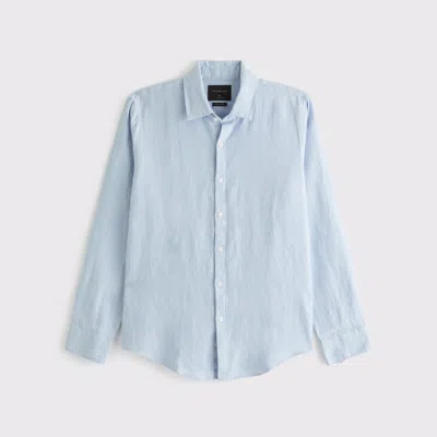 Abercrombie & Fitch The A&f Collins Linen-blend Shirt In Blue