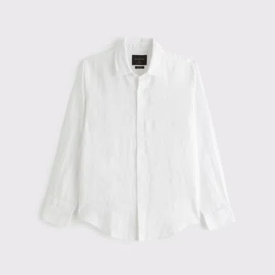 Abercrombie & Fitch The A&f Collins Linen-blend Shirt In White
