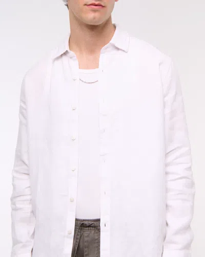 Abercrombie & Fitch The A&f Collins Linen-blend Shirt In White