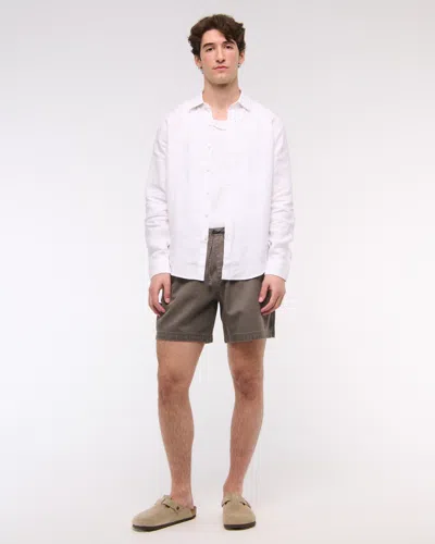 Abercrombie & Fitch The A&f Collins Linen-blend Shirt In White
