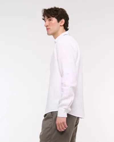Abercrombie & Fitch The A&f Collins Linen-blend Shirt In White