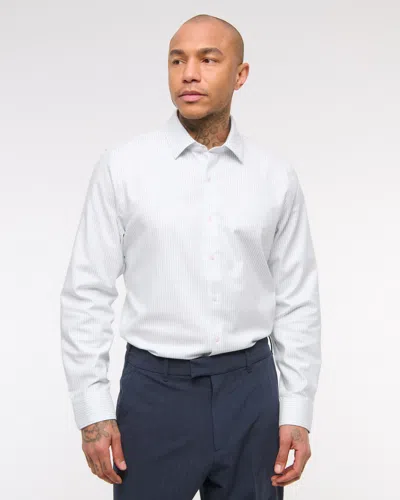 Abercrombie & Fitch A&f Collins Slim Stretch Suiting Shirt In White