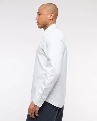 Abercrombie & Fitch A&f Collins Slim Stretch Suiting Shirt In White