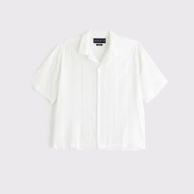 Abercrombie & Fitch Camp Collar Button-up Shirt In White