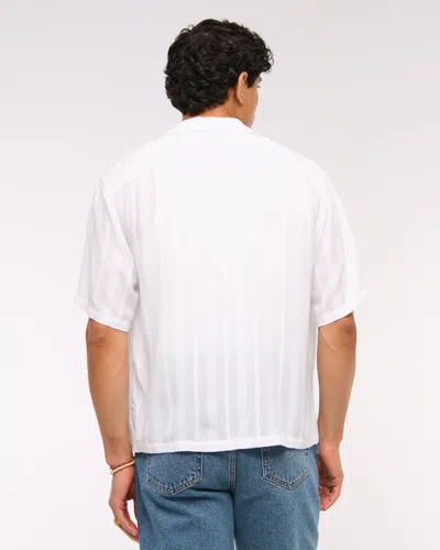 Abercrombie & Fitch Camp Collar Button-up Shirt In White