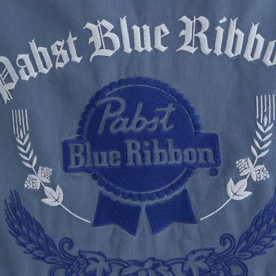 Abercrombie & Fitch Short-sleeve Pabst Workwear Button-up Shirt In Blue