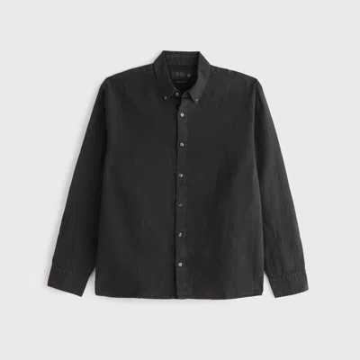 Abercrombie & Fitch Linen Button-up Shirt In Brown