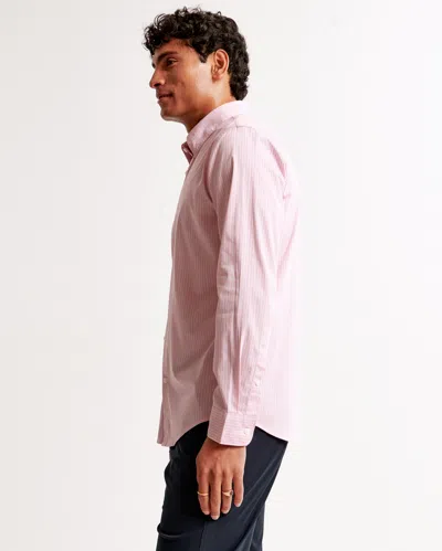 Abercrombie & Fitch Coolmax Stretch Button-up Shirt In Pink