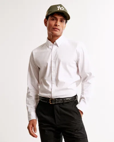 Abercrombie & Fitch Coolmax Stretch Button-up Shirt In White