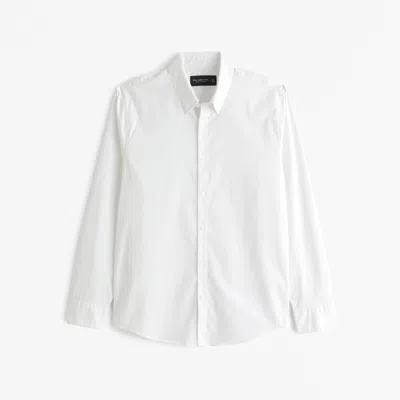 Abercrombie & Fitch Coolmax Stretch Button-up Shirt In White