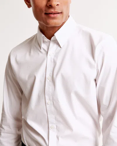 Abercrombie & Fitch Coolmax Stretch Button-up Shirt In White