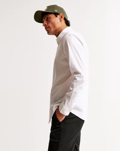 Abercrombie & Fitch Coolmax Stretch Button-up Shirt In White