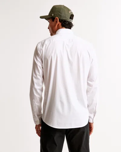 Abercrombie & Fitch Coolmax Stretch Button-up Shirt In White