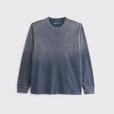 Abercrombie & Fitch Sea Fade Long-sleeve Premium Heavyweight 2.0 Tee In Gray