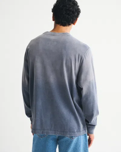 Abercrombie & Fitch Sea Fade Long-sleeve Premium Heavyweight 2.0 Tee In Gray