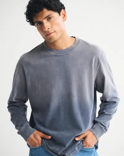 Abercrombie & Fitch Sea Fade Long-sleeve Premium Heavyweight 2.0 Tee In Gray