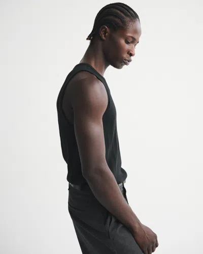 Abercrombie & Fitch Premium Ribbed Tank In Black