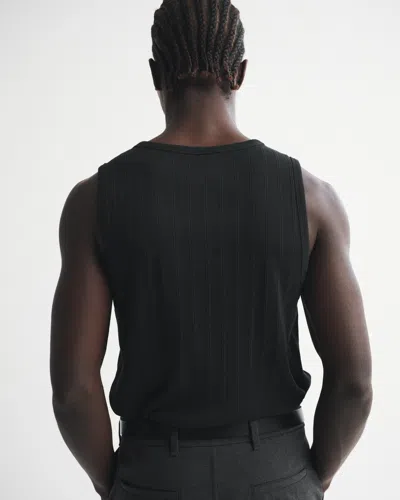 Abercrombie & Fitch Premium Ribbed Tank In Black