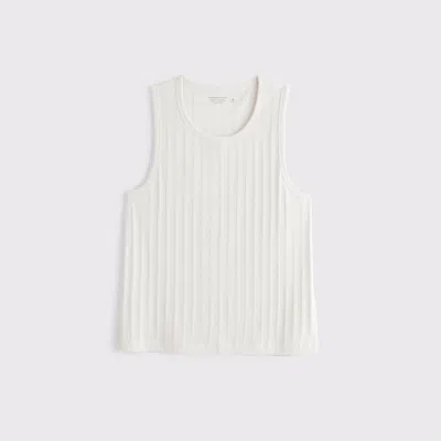 Abercrombie & Fitch Premium Ribbed Tank In White