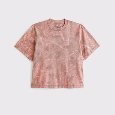 Abercrombie & Fitch Premium Heavyweight Cropped Tee In Pink