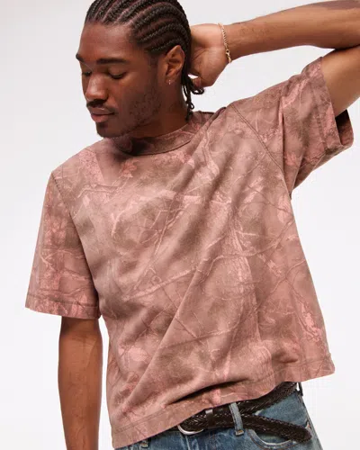 Abercrombie & Fitch Premium Heavyweight Cropped Tee In Pink