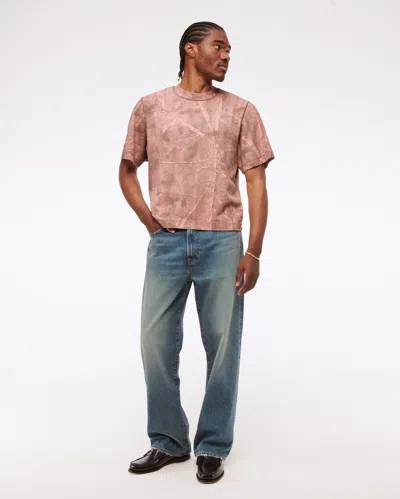 Abercrombie & Fitch Premium Heavyweight Cropped Tee In Pink