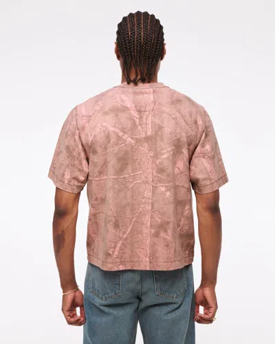 Abercrombie & Fitch Premium Heavyweight Cropped Tee In Pink