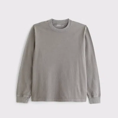 Abercrombie & Fitch Long-sleeve Premium Heavyweight 2.0 Tee In Gray