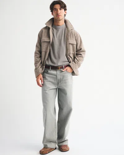 Abercrombie & Fitch Long-sleeve Premium Heavyweight 2.0 Tee In Gray