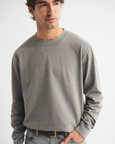 Abercrombie & Fitch Long-sleeve Premium Heavyweight 2.0 Tee In Gray