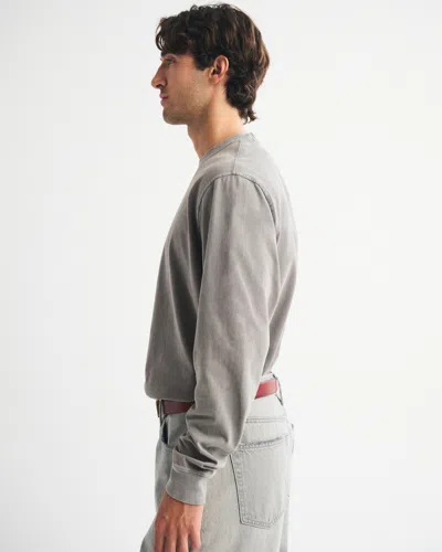 Abercrombie & Fitch Long-sleeve Premium Heavyweight 2.0 Tee In Gray