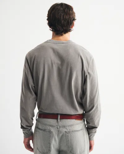 Abercrombie & Fitch Long-sleeve Premium Heavyweight 2.0 Tee In Gray